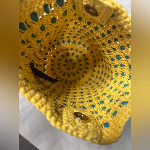 Lele Sadoughi Sunflower Beatrix Crochet Bag With Stone beaded embellishments - Picture 7 of 14